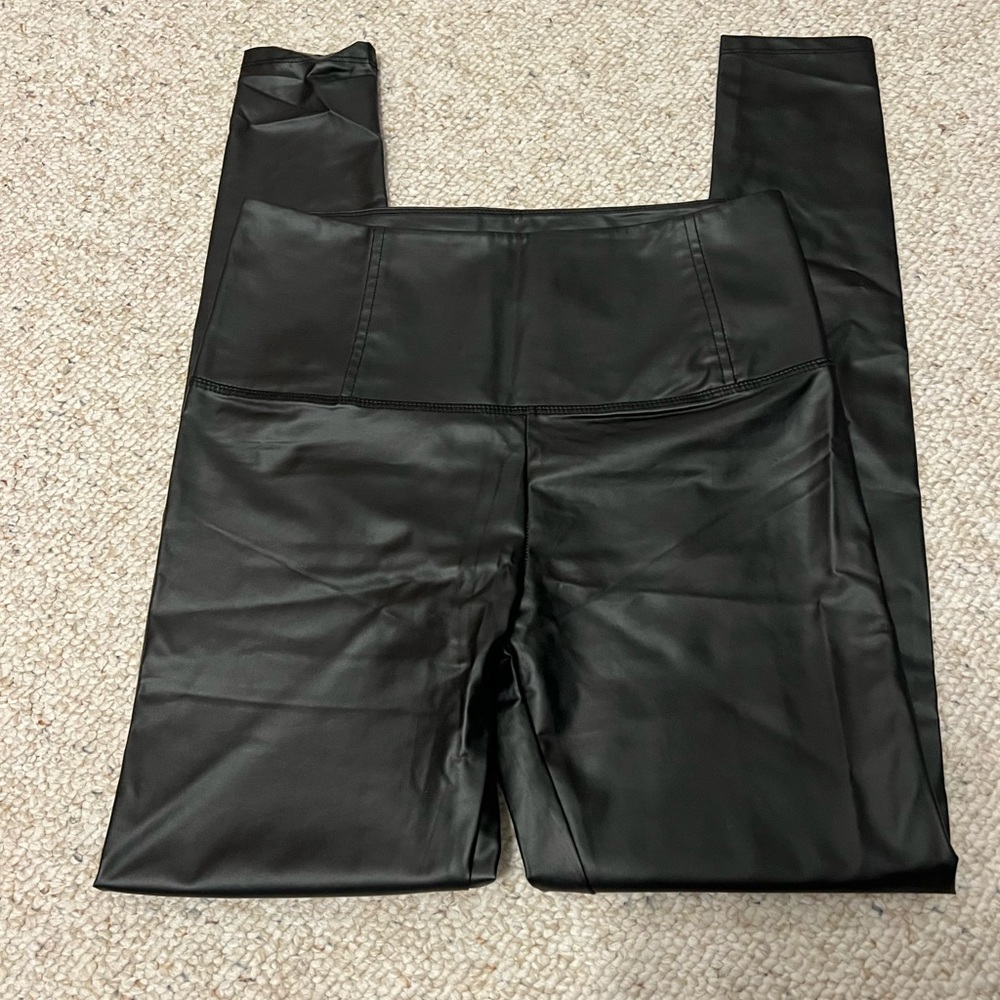 Black leather leggings